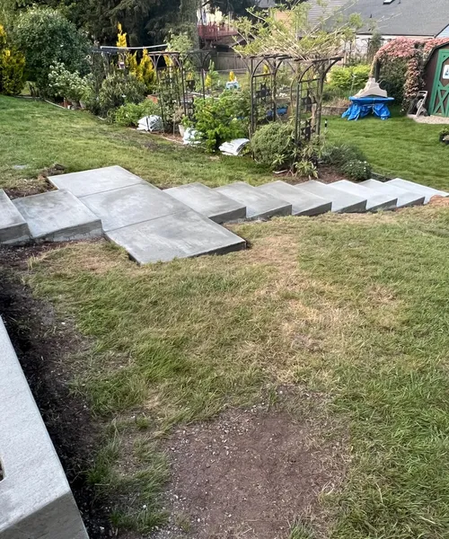 Broom Finish Patio,Stairs System And Planters in Kent 